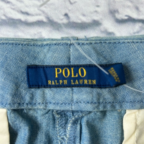 NWT Polo Ralph Lauren Chambray Belted Shorts. Size 14. - Picture 2 of 6